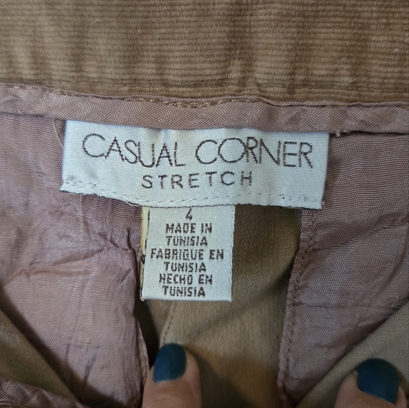 Casual Corner Tan Corduroy Wide Leg Pants Size 4 - Picture 6 of 6
